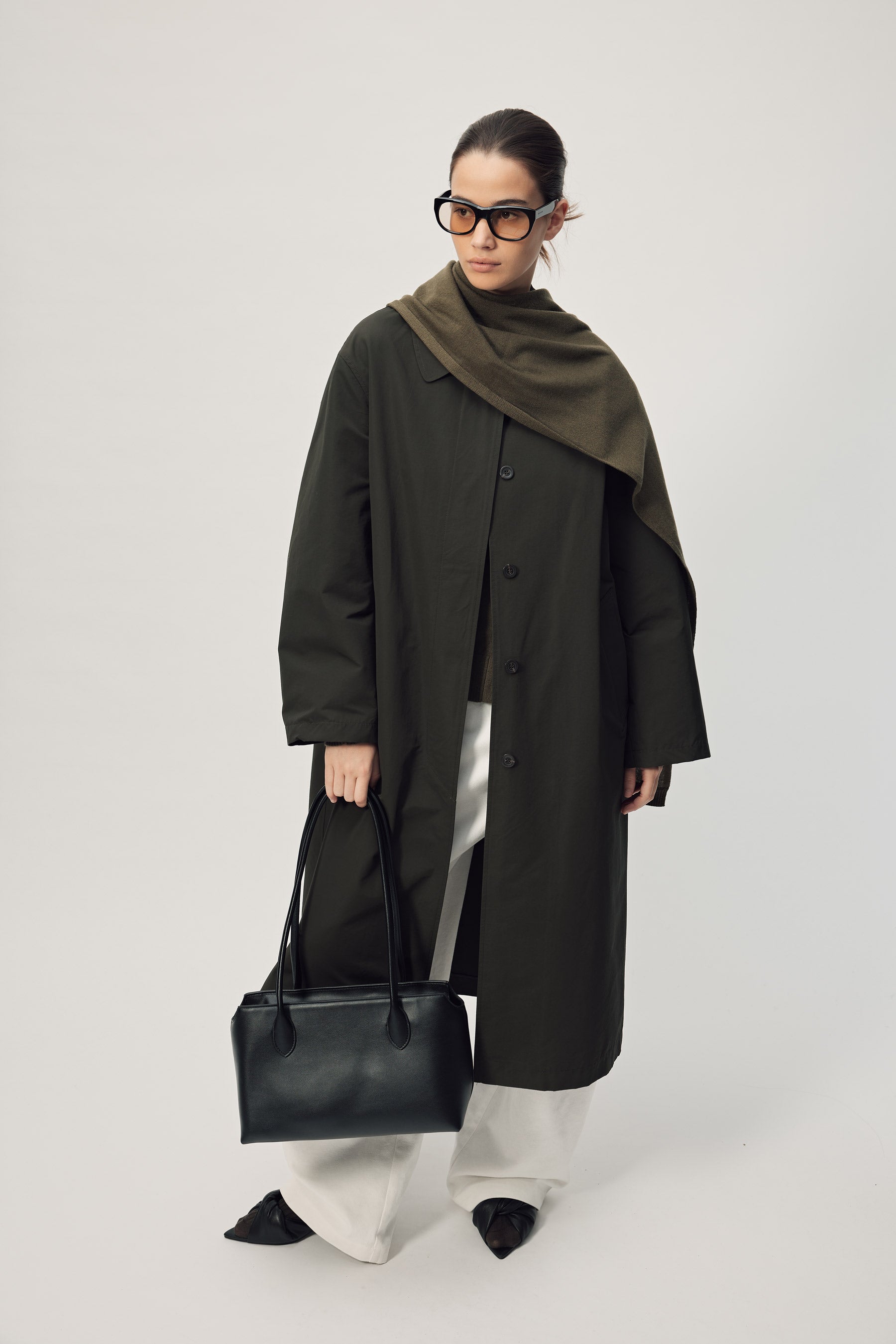 Farrah Scarf AW26 Dark Khaki