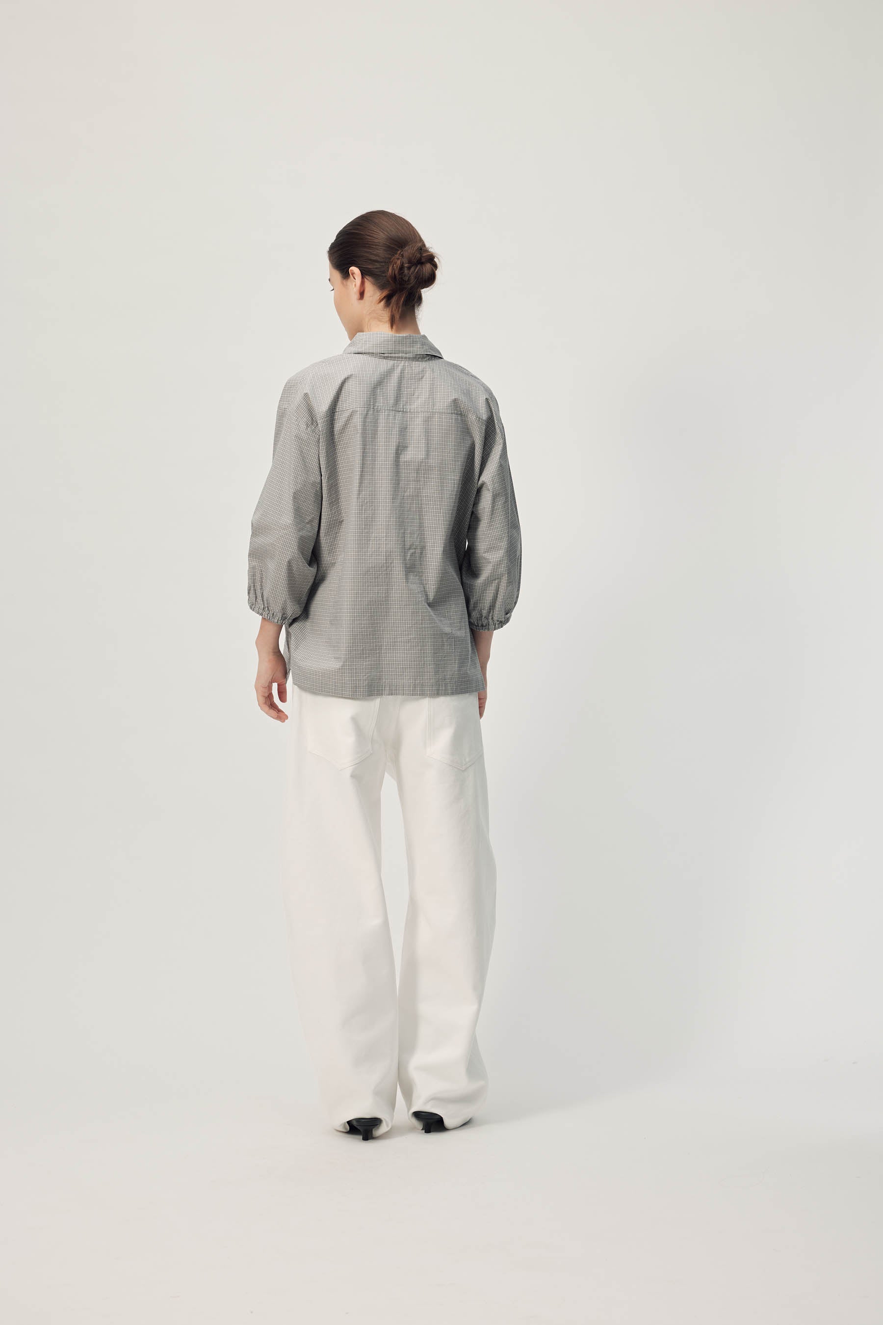 Sion Blouse AW26 Grey Mini Check