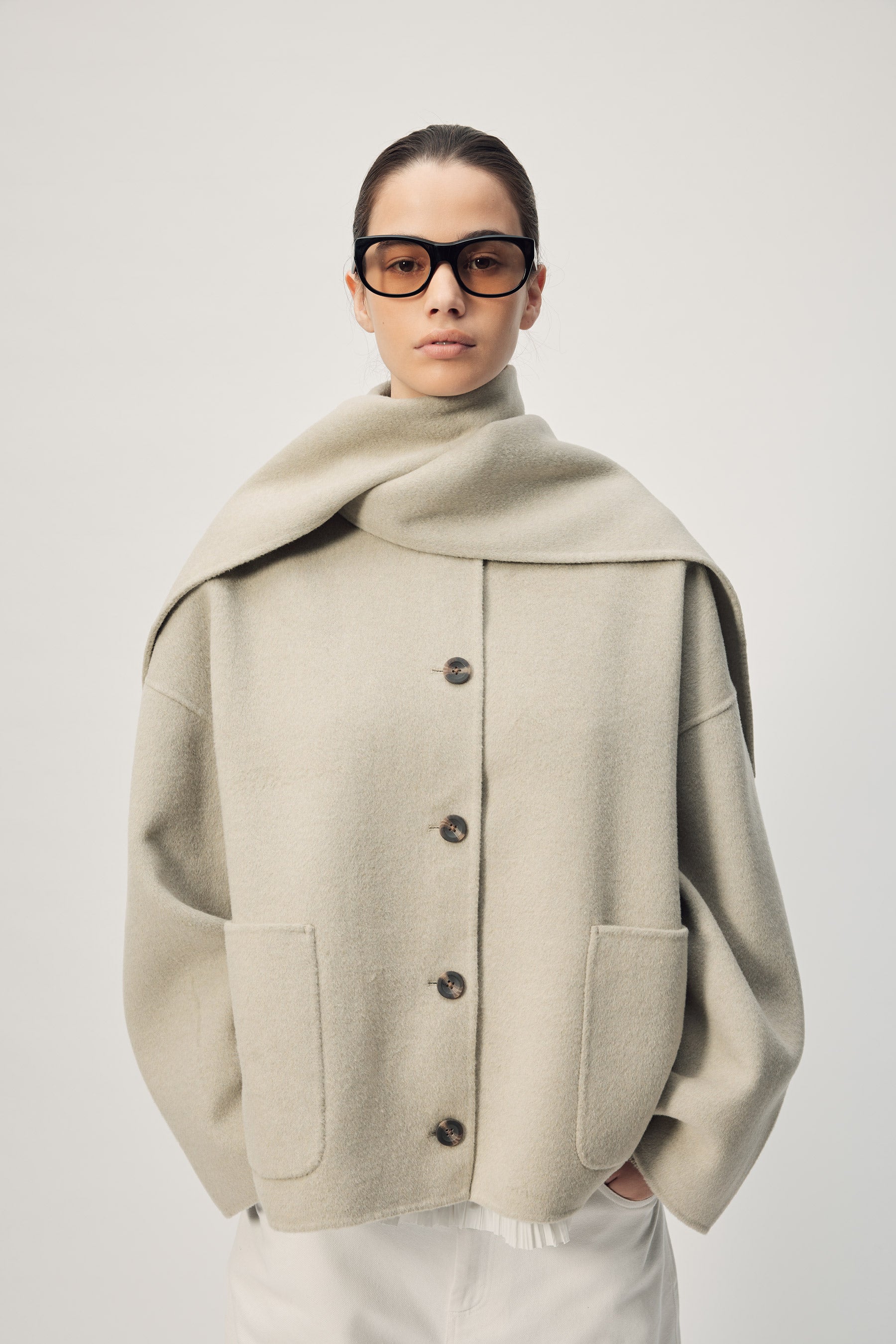 Gregory Arin Jacket AW26 Dark Khaki Wool Cashmere | Elegant wool