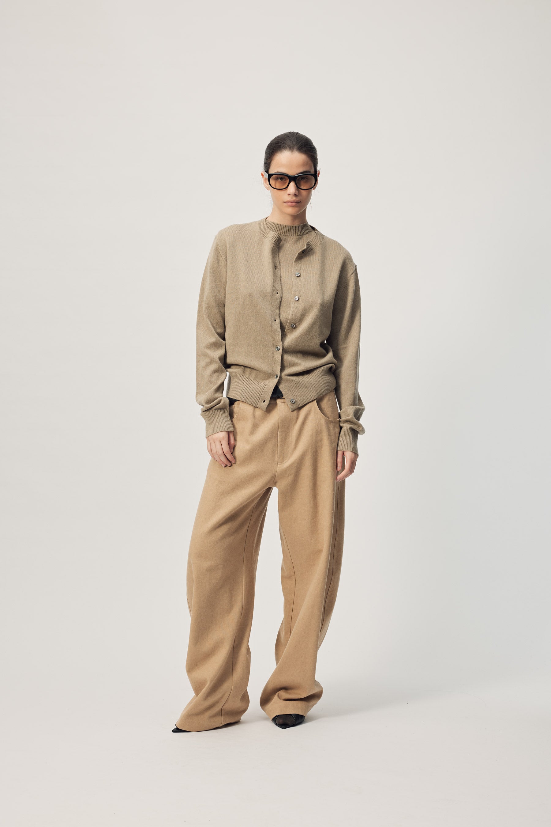 Farrah Knit Cardi AW26 Smokey Taupe