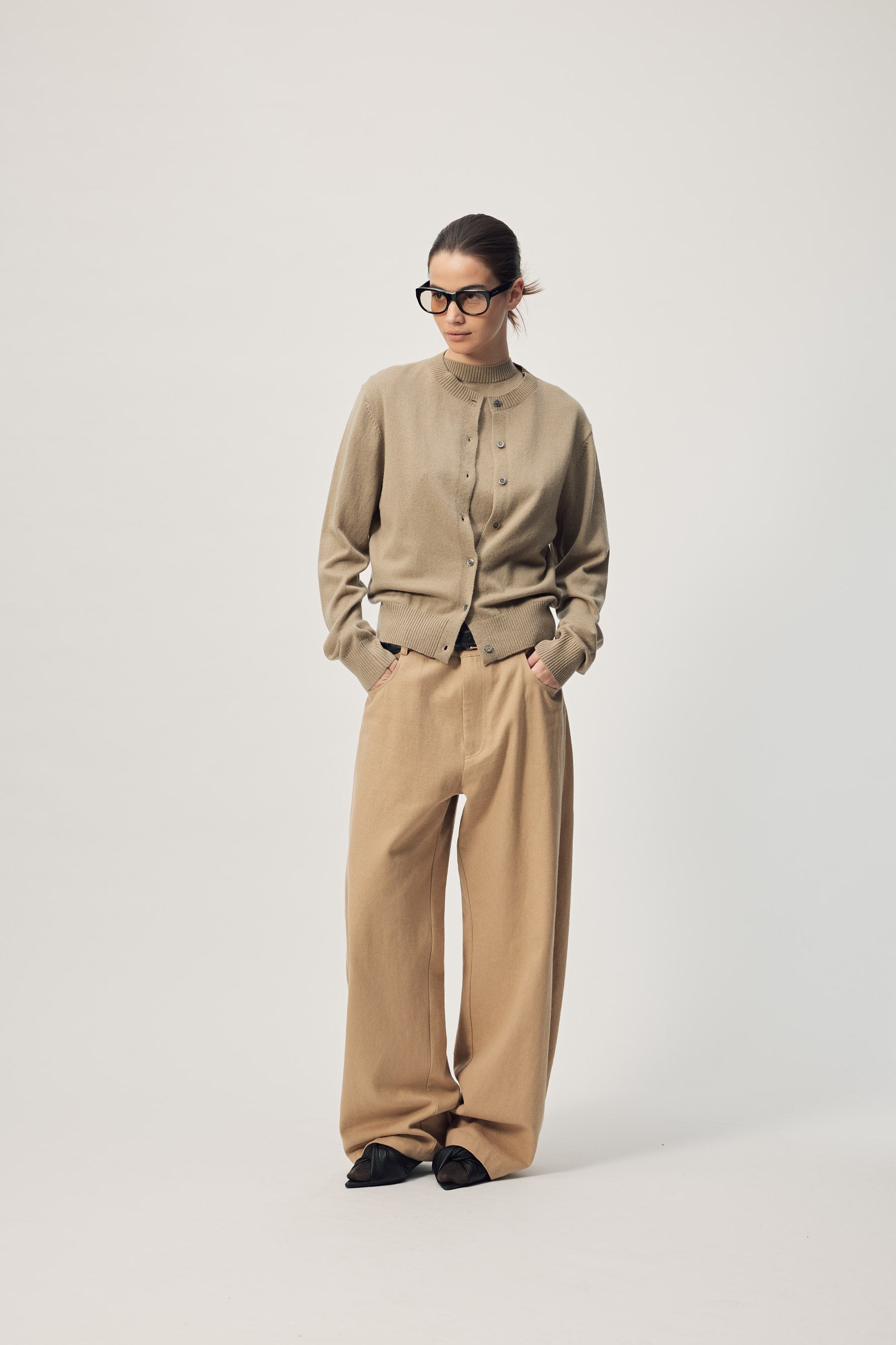 Farrah Knit Cardi AW26 Smokey Taupe