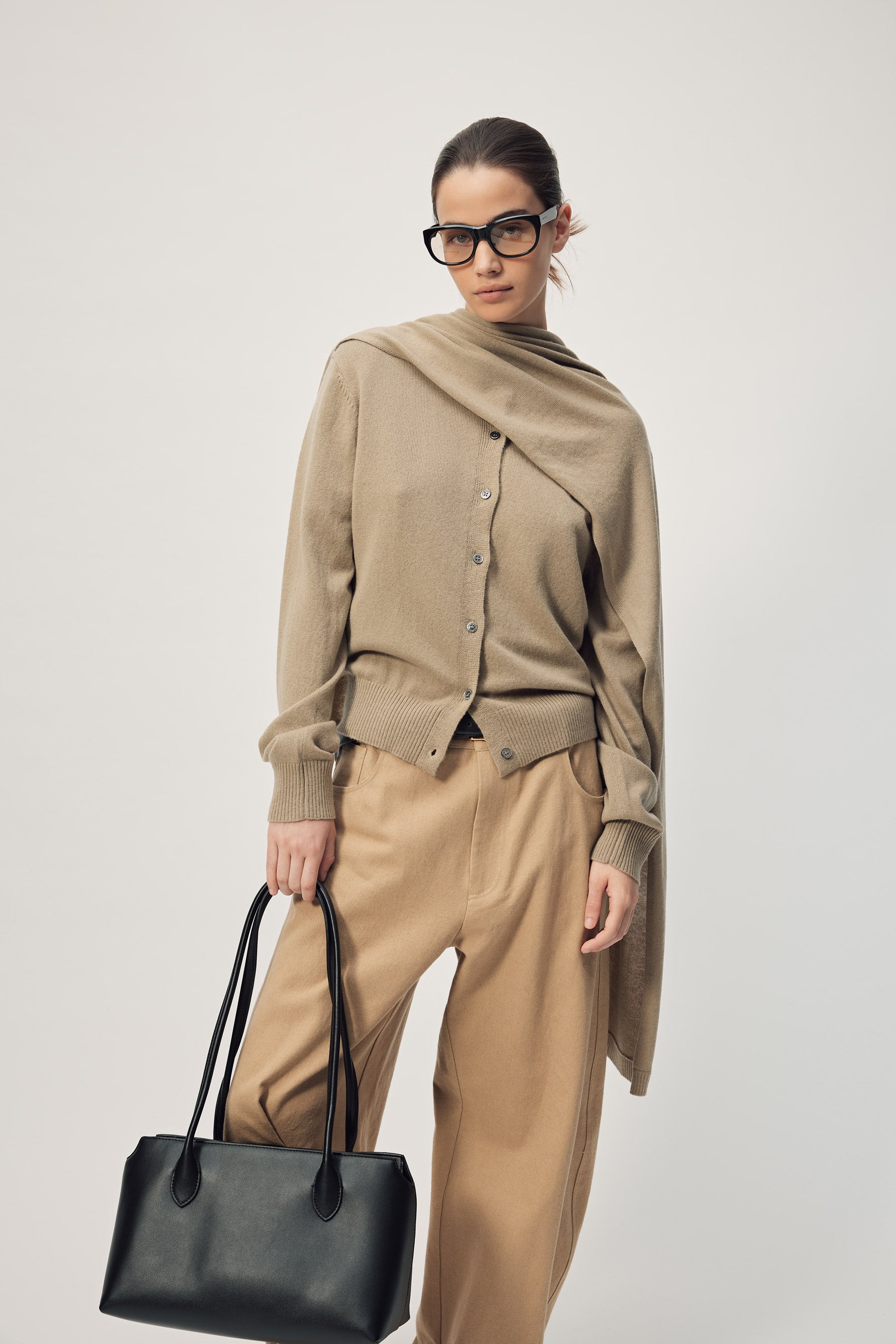Farrah Knit Cardi AW26 Smokey Taupe