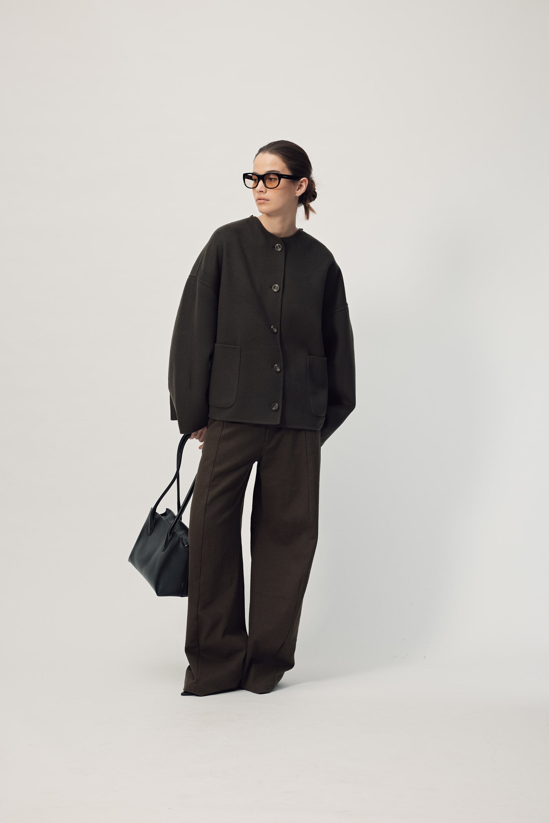 【新品未使用】Muriel Stripe Knit Jacket pants Gregory Muriel Jean AW26 Dark Khaki Cotton Linen Denim | Stunning