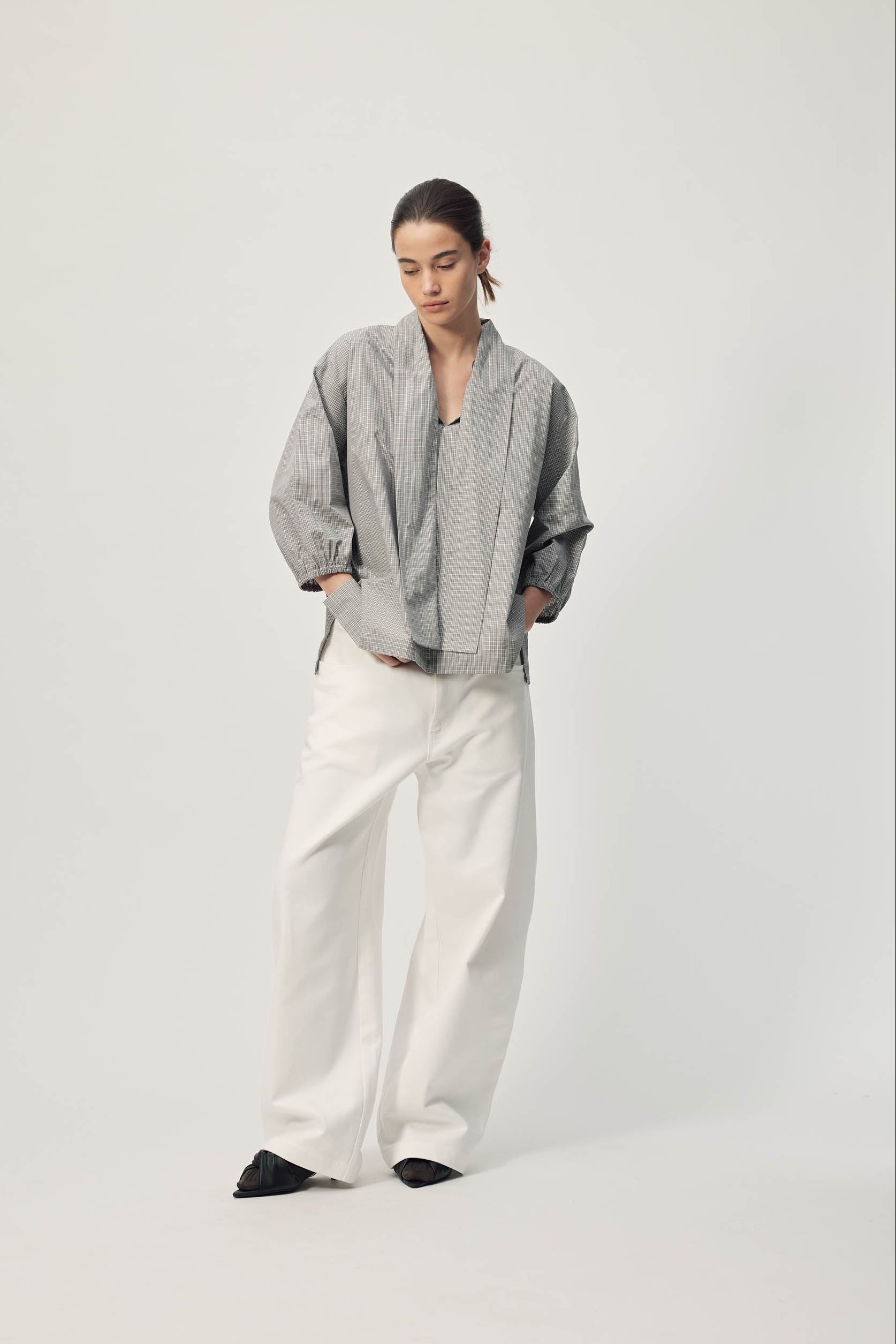Sion Blouse  AW26 Grey Mini Check