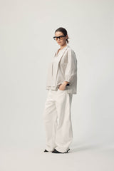 Sion Blouse  AW26 Pale Grey Stripe