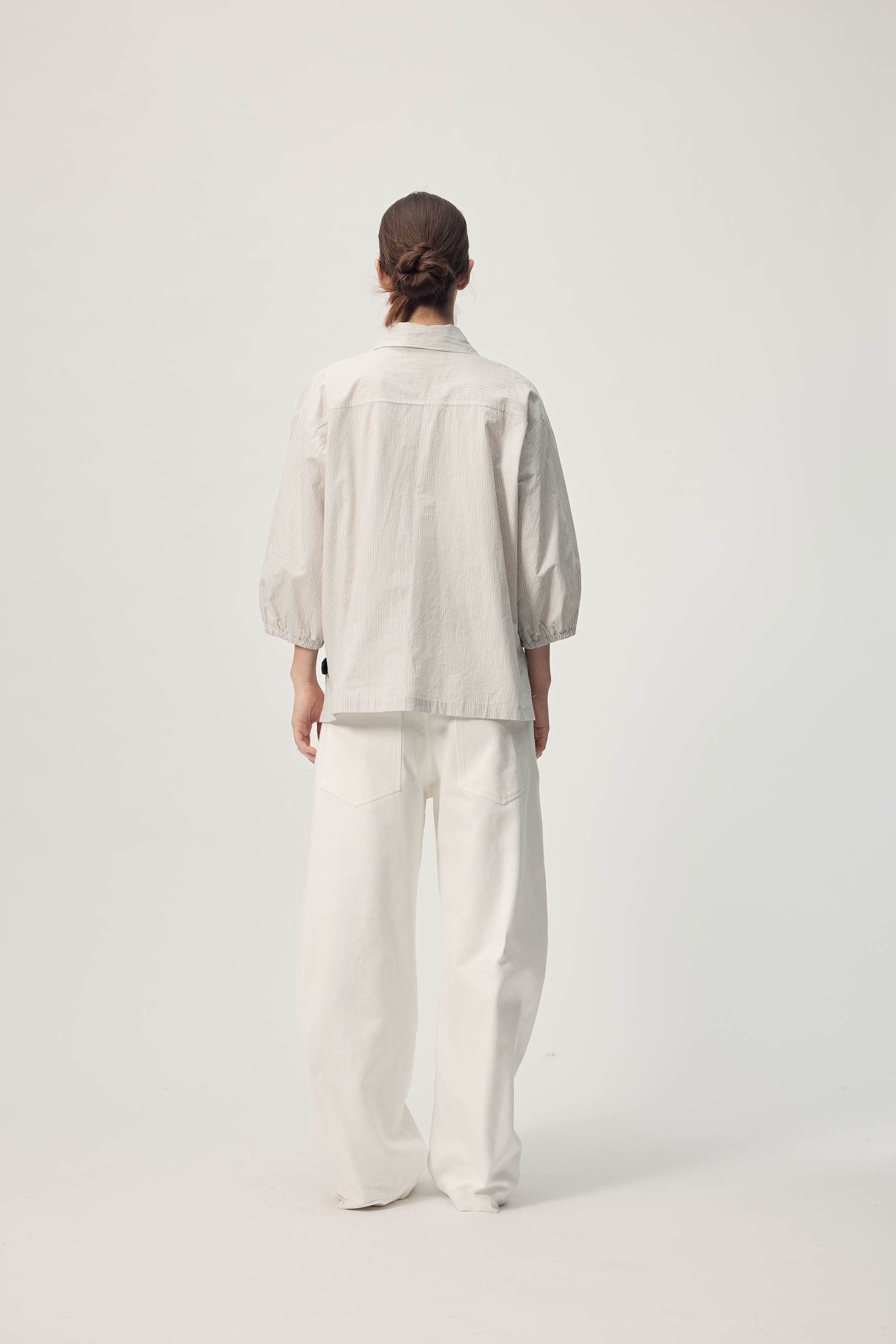 Sion Blouse  AW26 Pale Grey Stripe