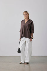 Silvio Top Short Sleeve SS25 Barolo