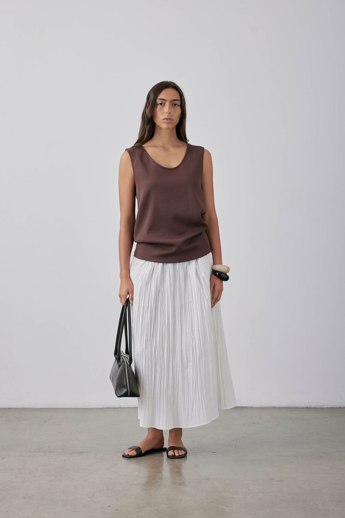 Pleated Dale Skirt SS25 Parchment