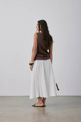 Pleated Dale Skirt SS25 Parchment