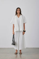 Pleated Dale Skirt SS25 Parchment