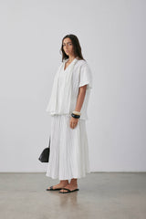 Pleated Dale Skirt SS25 Parchment