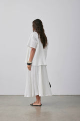 Pleated Dale Skirt SS25 Parchment