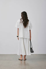 Pleated Dale Skirt SS25 Parchment