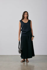 Pleated Dale Skirt SS25 Black
