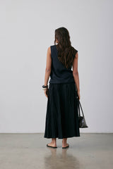 Pleated Dale Skirt SS25 Black