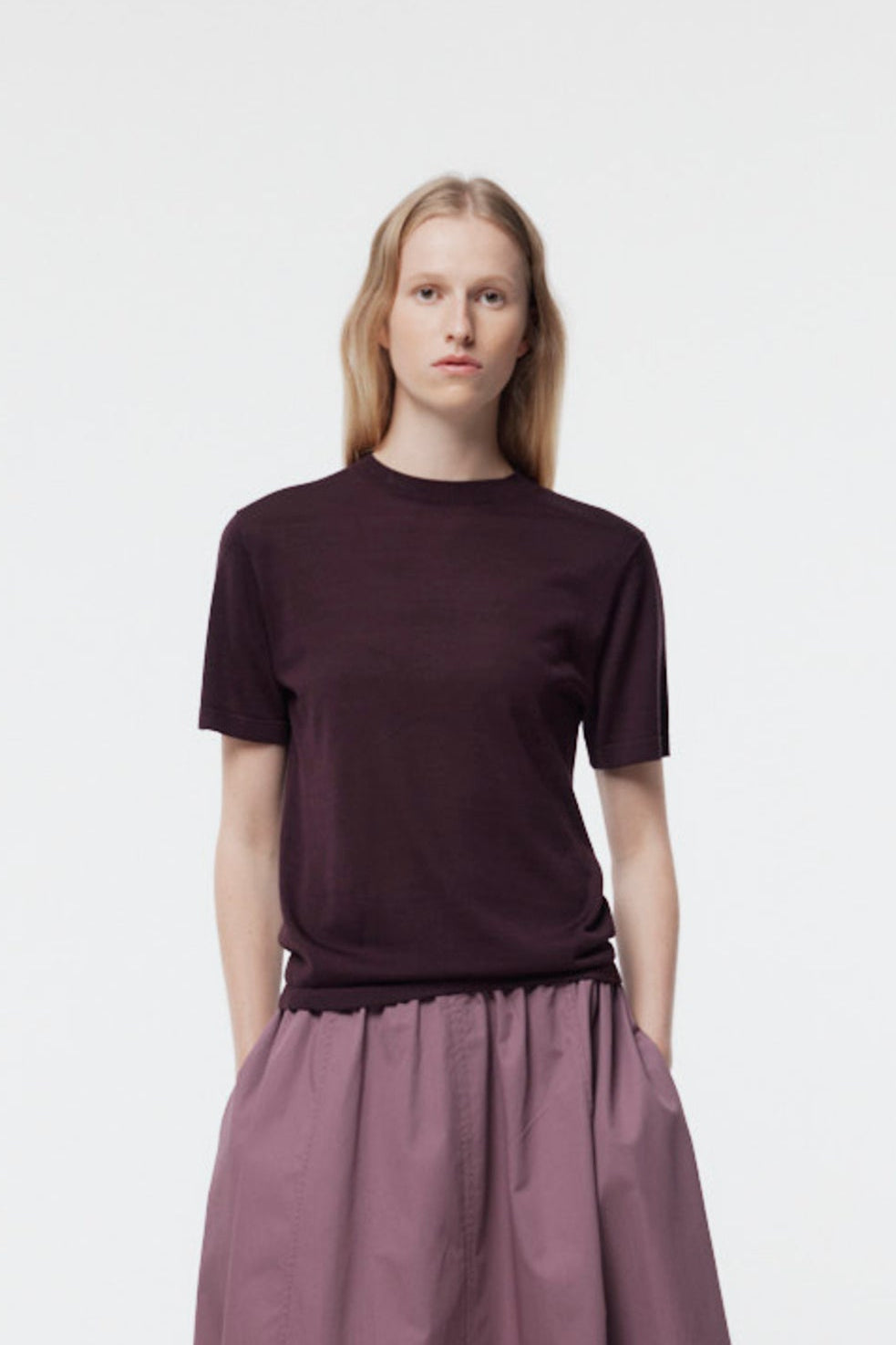 Miller Knit Top Damson SS26